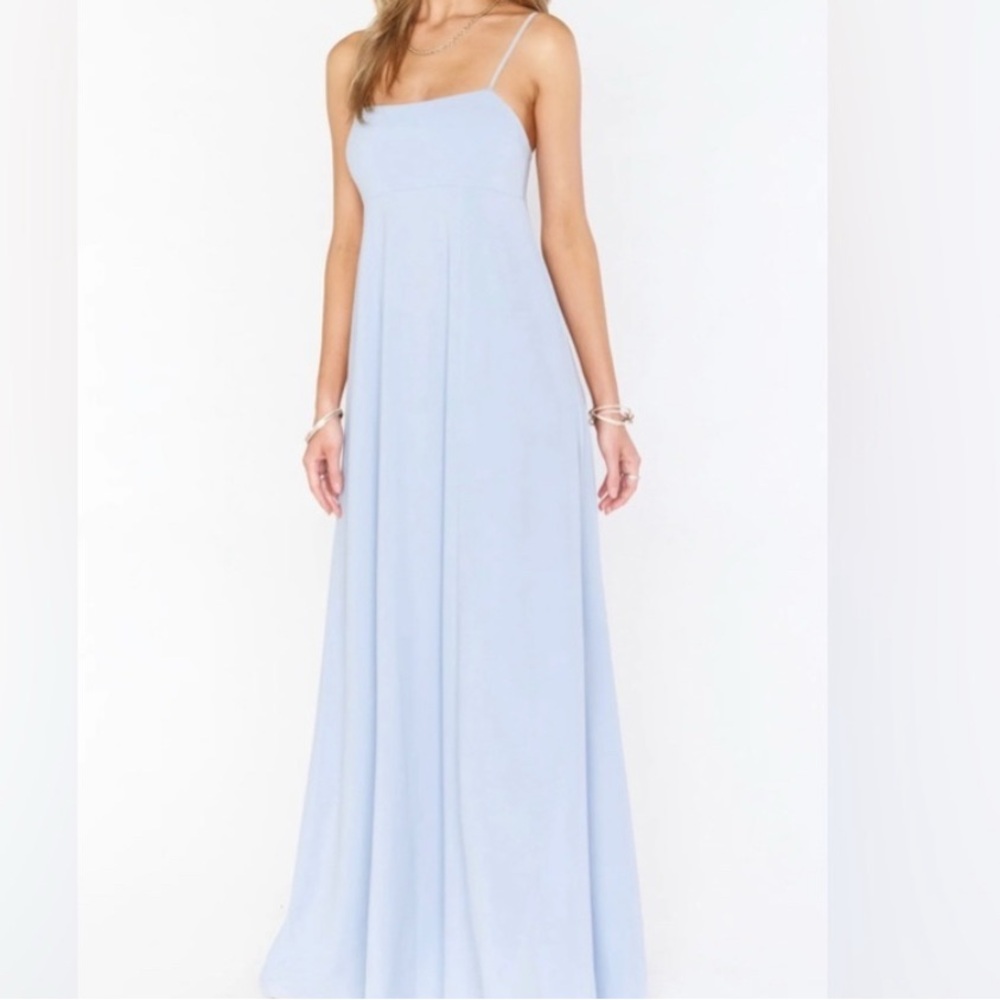 Show Me Your Mumu Madrid Steel Blue Stretch Dress
